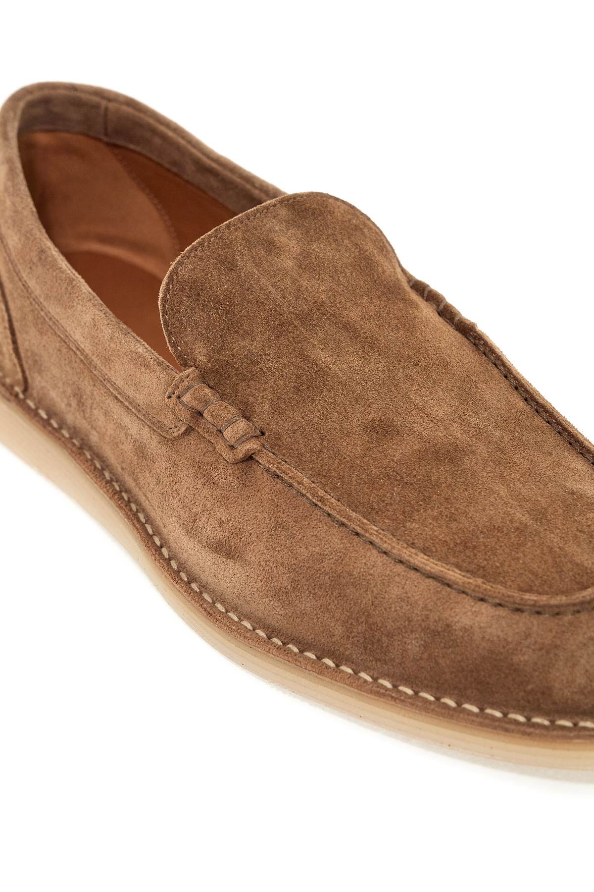 Shop Dolce & Gabbana Suede Leather Moccas In Nocciola (brown)