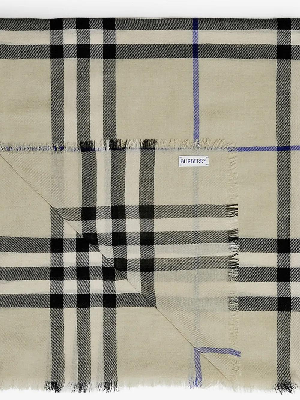 Shop Burberry Checked Scarf In Neutrals