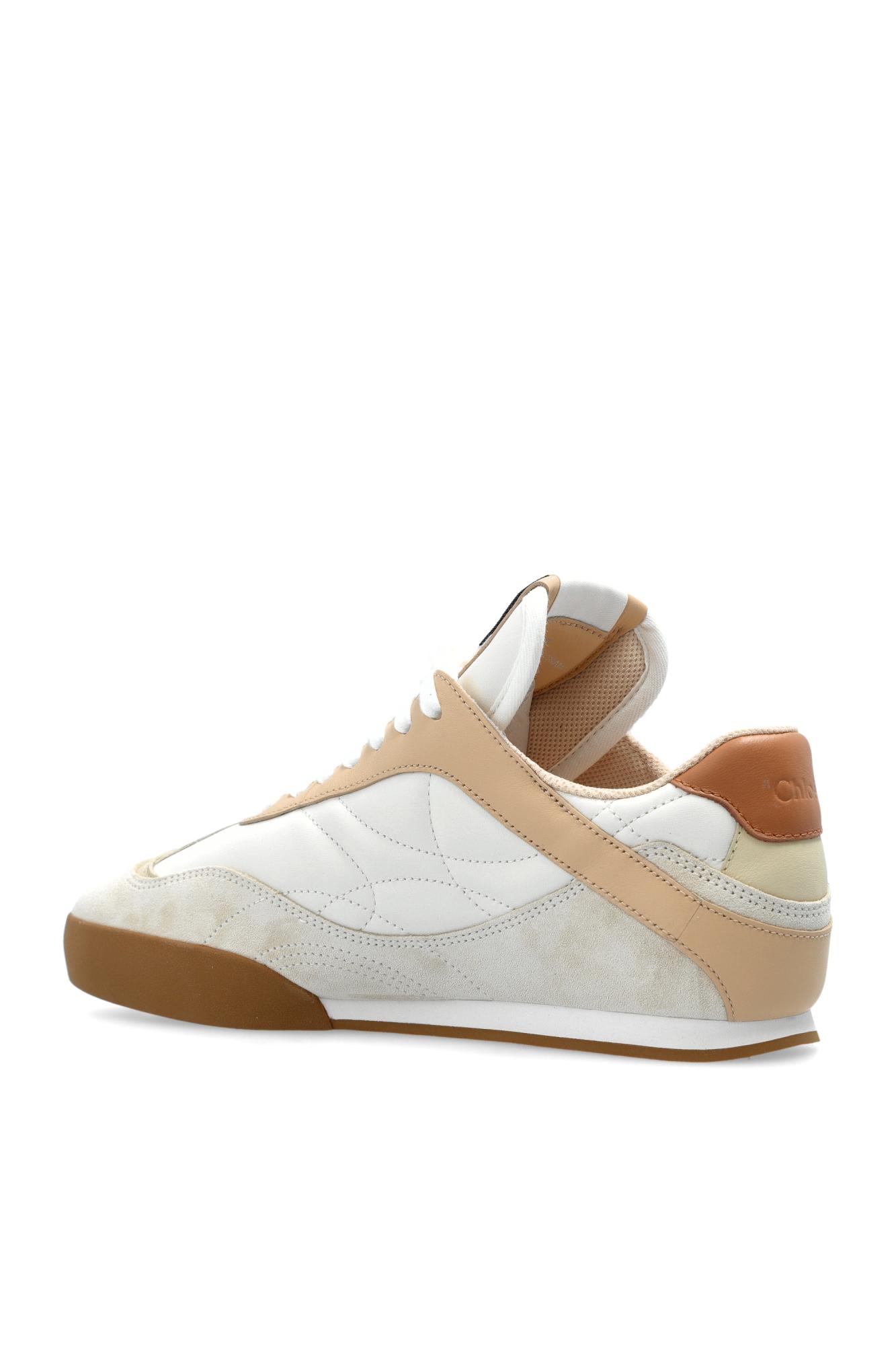 Chloé Multicolor Kick Leather And Suede Sneakers In Tender Peach