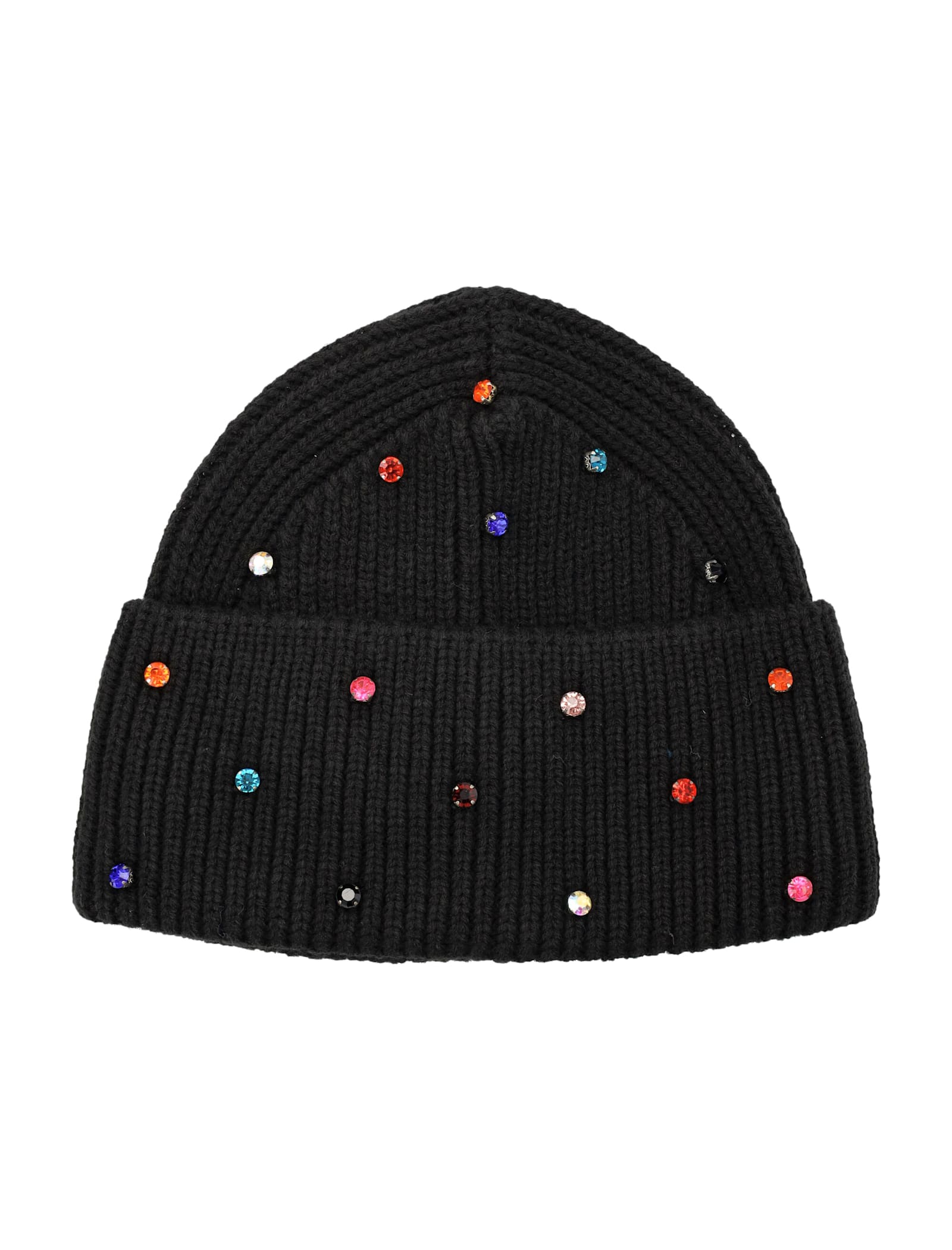 Goldbergh Dream Beanie With Multicolor Crystals In Black