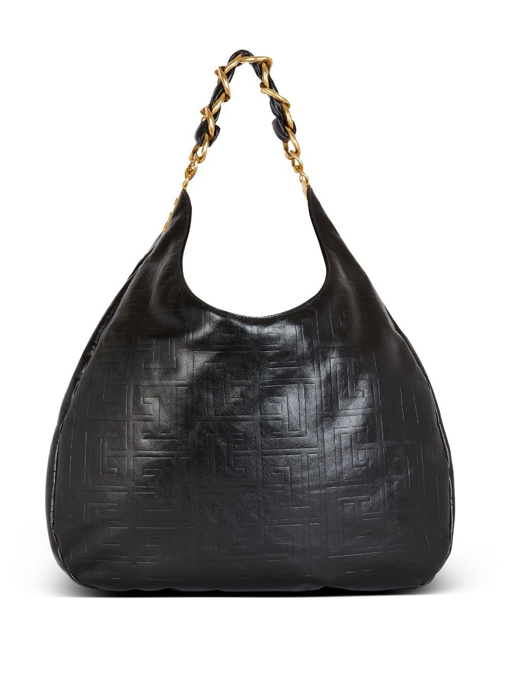 Shop Balmain 1945 Soft Hobo Cabas Bag In Pa Noir