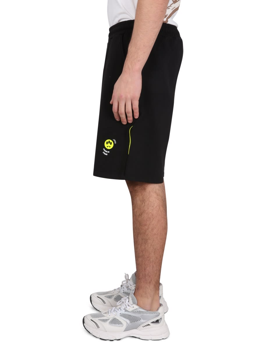 Barrow Face-appliqué Track Shorts In Black