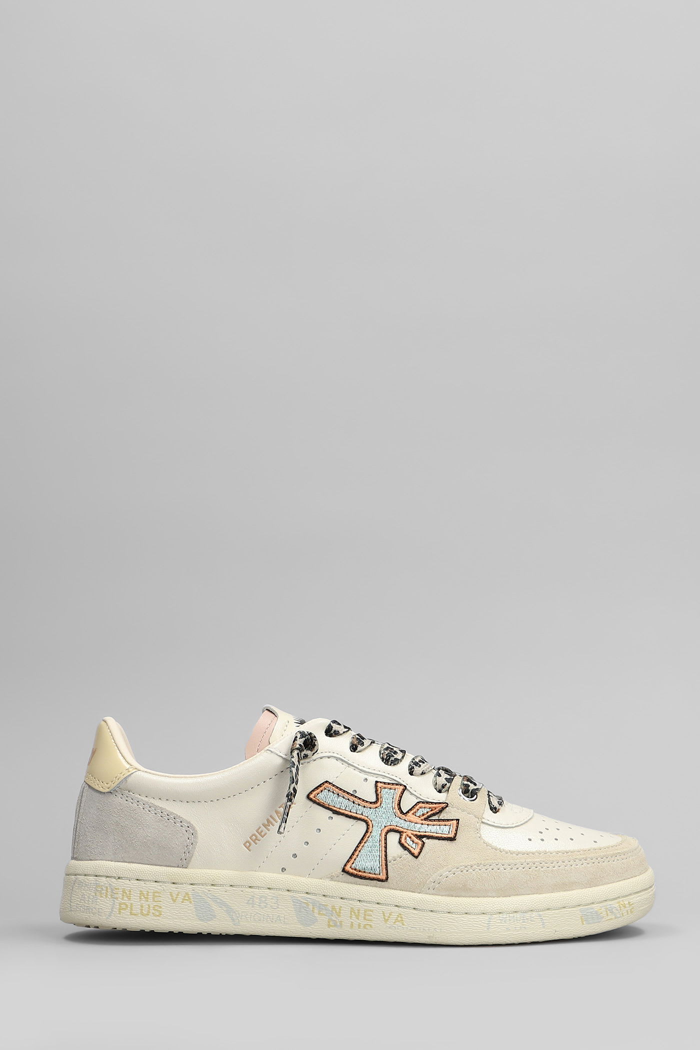 Premiata Bskt Clayd Sneakers In Beige Leather In Sand