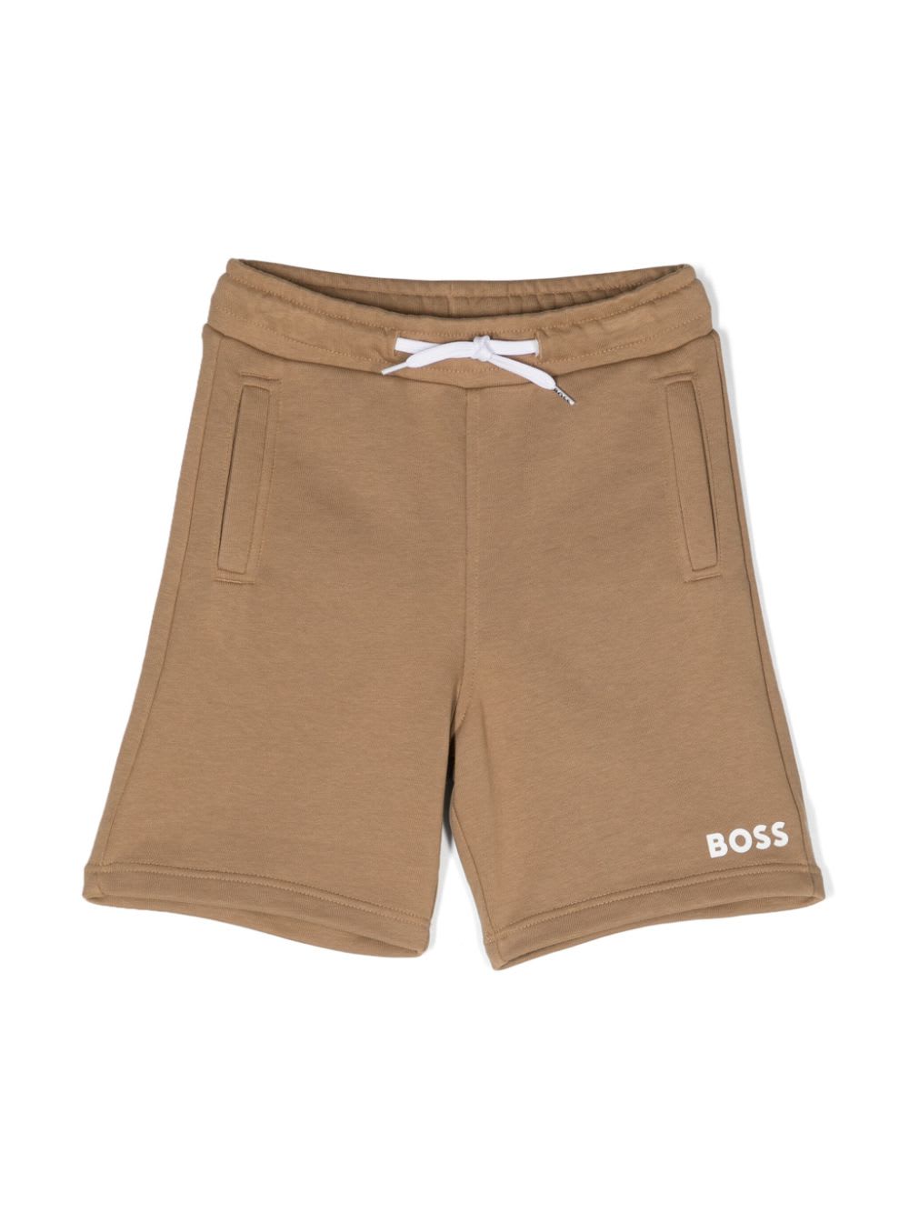 Shop Hugo Boss Shorts Con Stampa In Beige