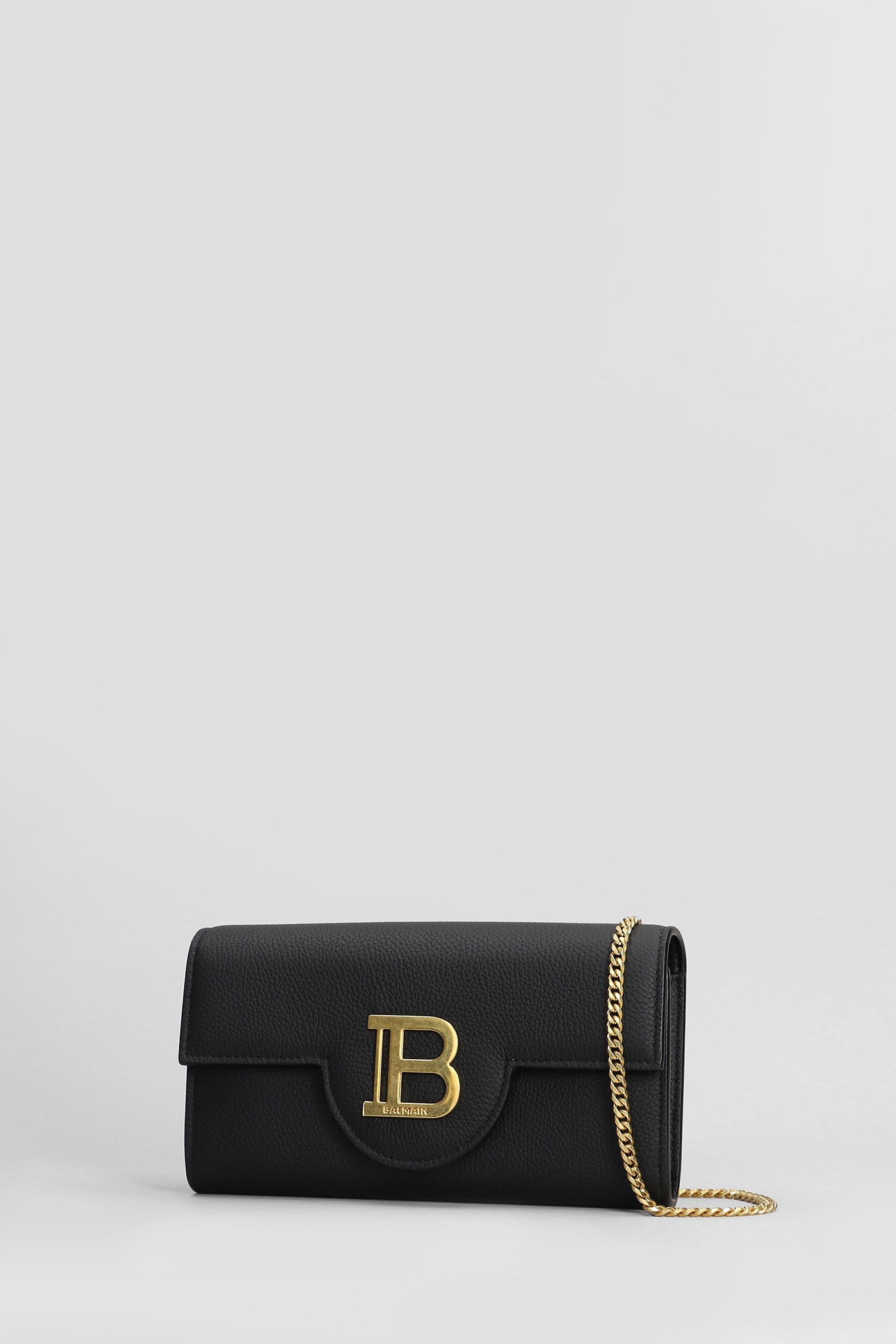 Shop Balmain B Buzz Shoulder Bag In Black Leather