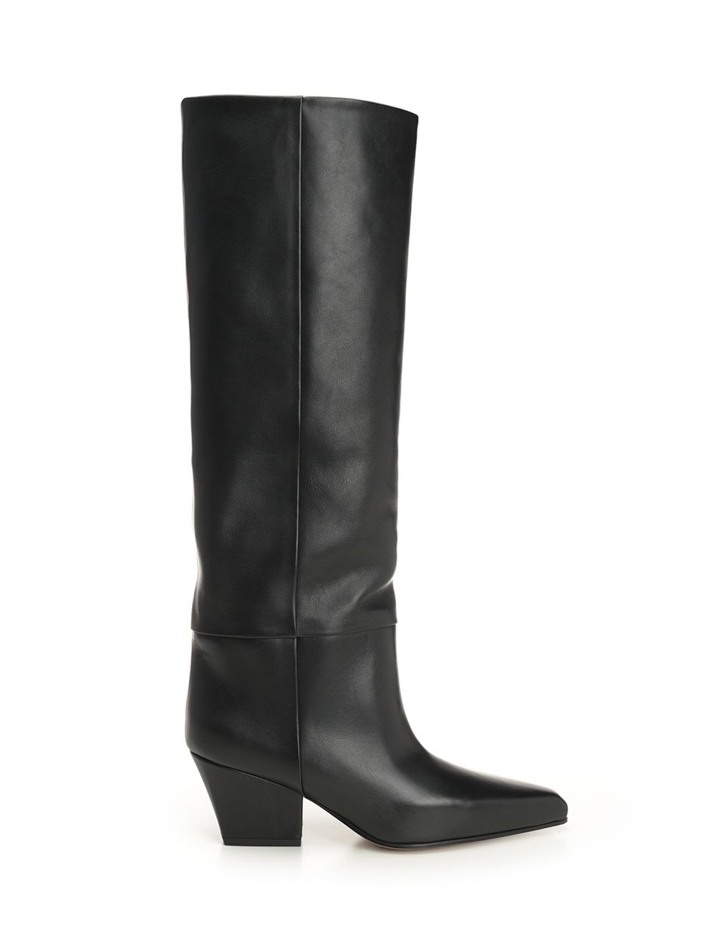 Paris Texas Jane Knee-high Leather Texan Heel Boots In Nude