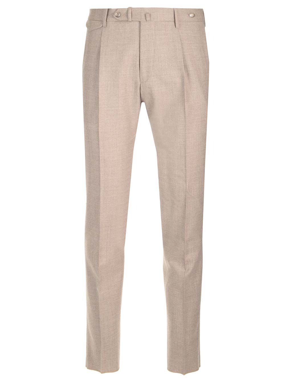 Shop Tagliatore Wool Trousers In Beige