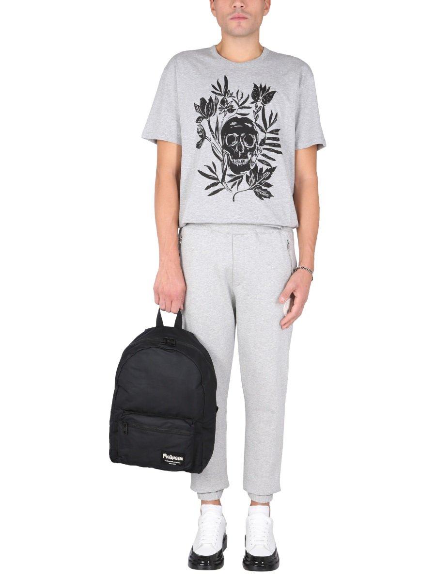 Shop Alexander Mcqueen Skull Printed Crewneck T-shirt In Grey