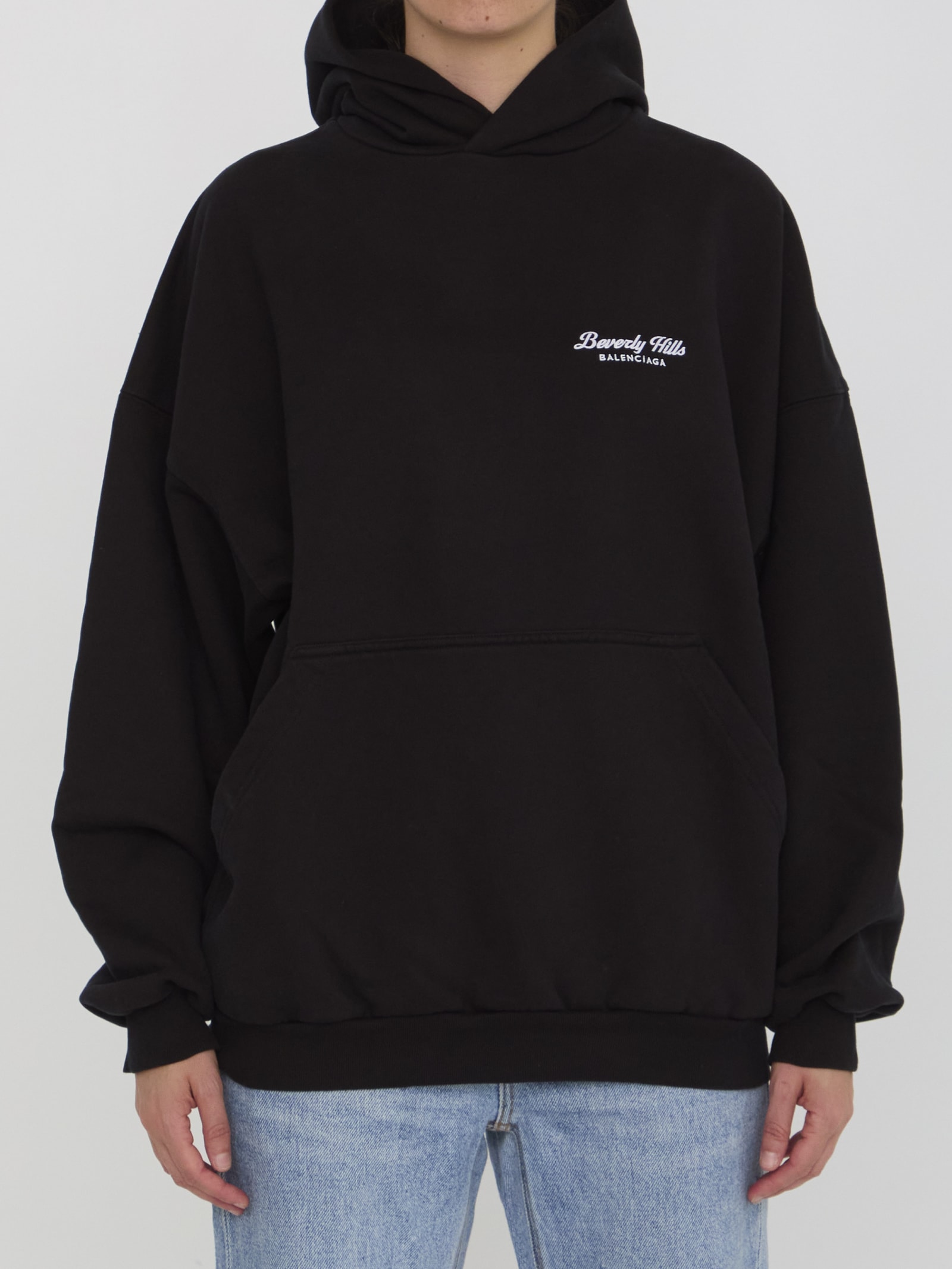 Shop Balenciaga Beverly Hills Hoodie In Black