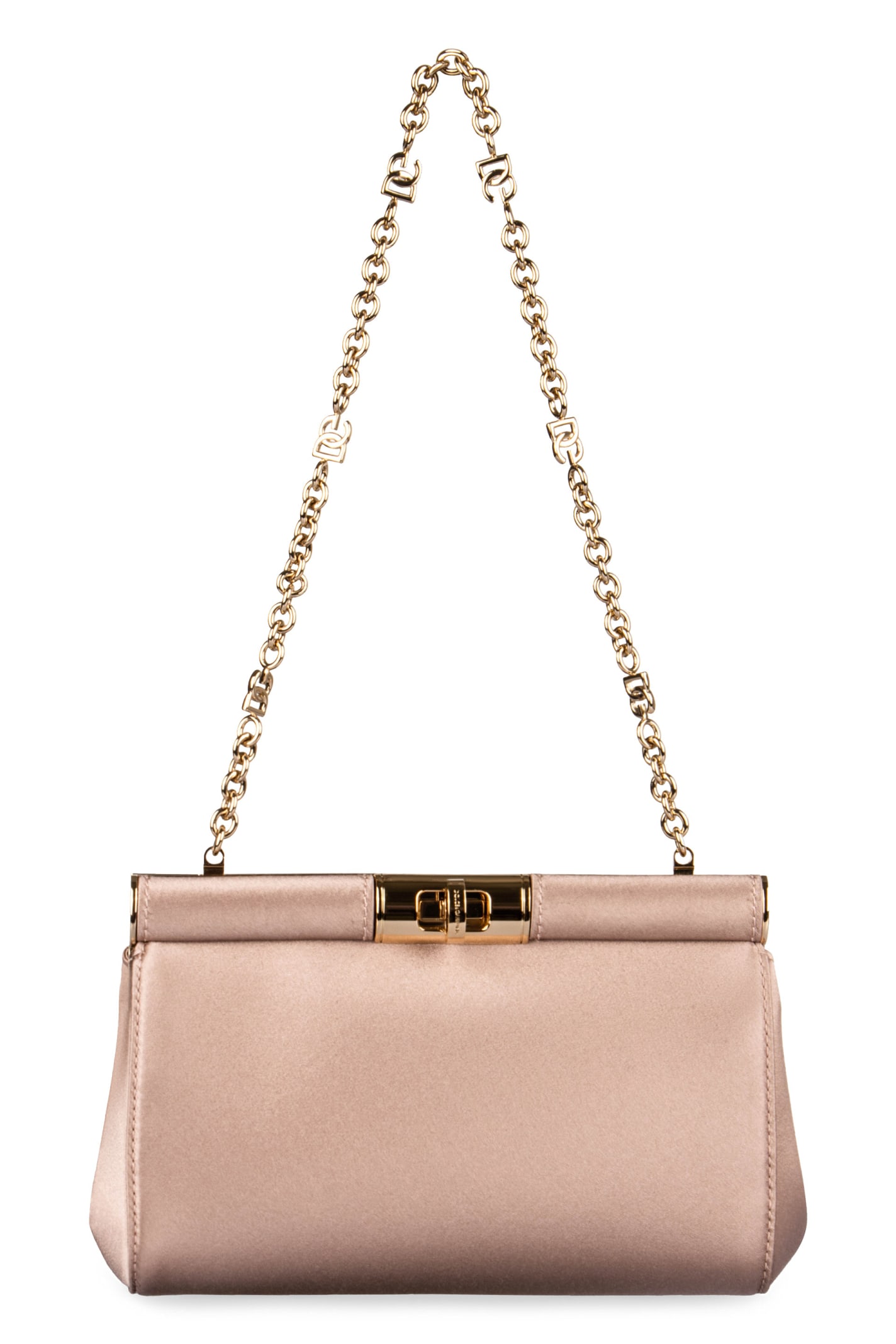 Shop Dolce & Gabbana Marlene Satin Shoulder Bag In Pink