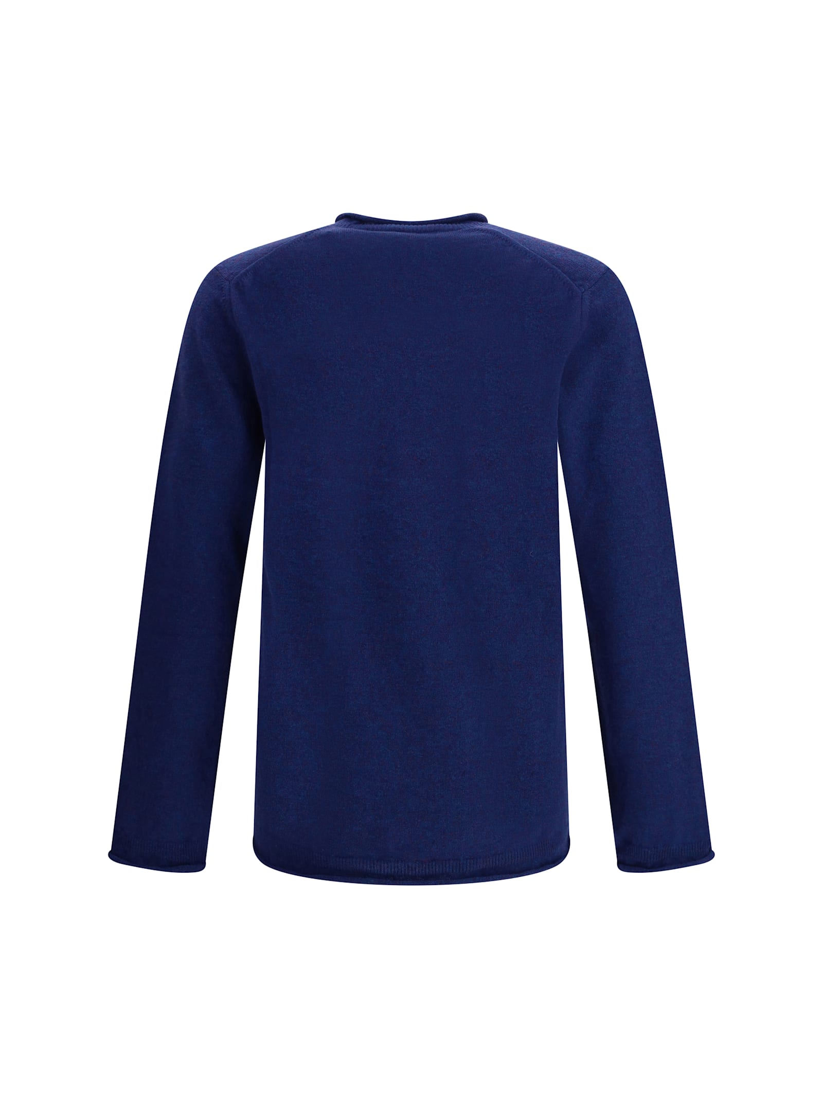 Comme Des Garçons Shirt Round Neckline Sweater In Wool In Blue