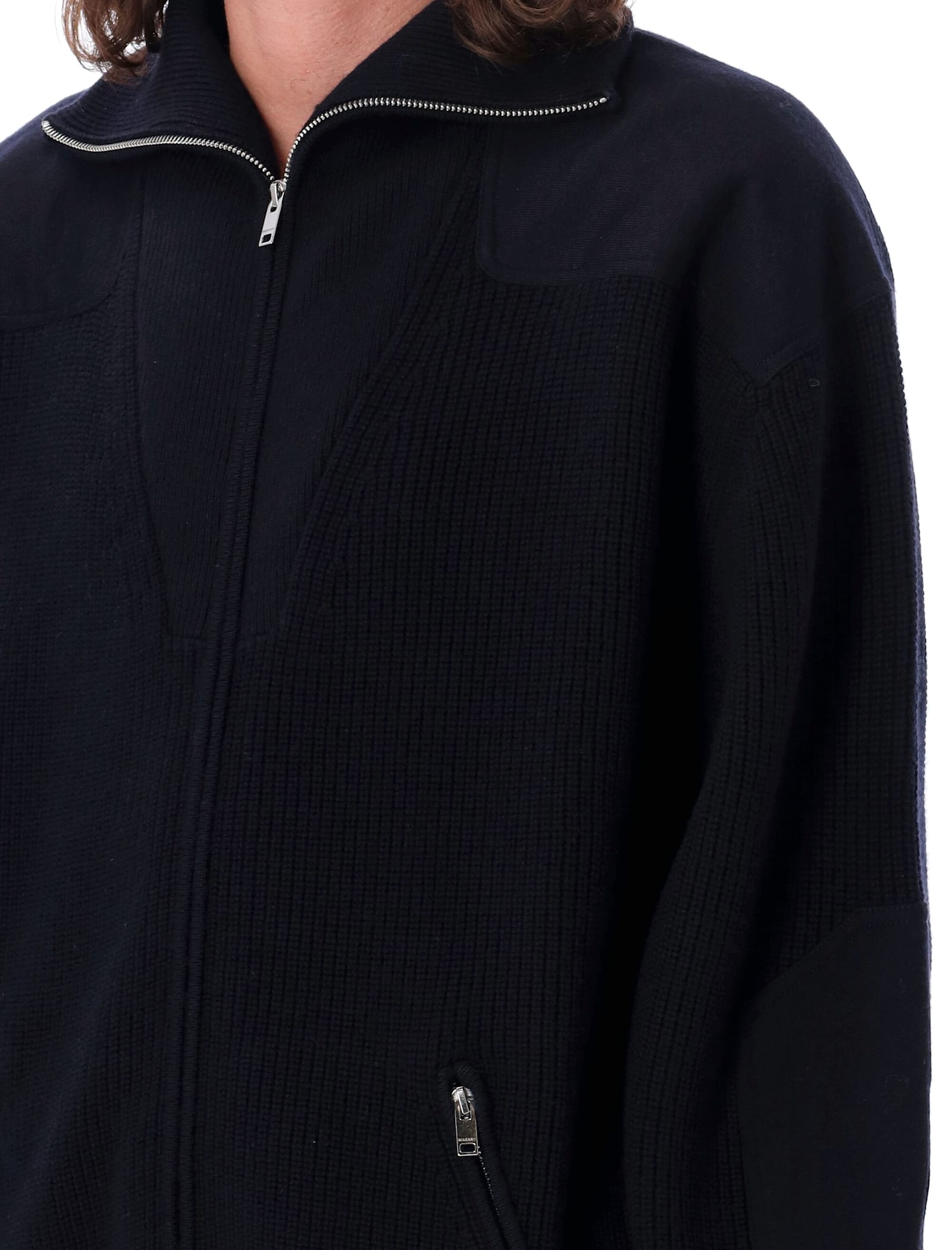 Shop Isabel Marant Zip-up Knit Cardigan In Midnight