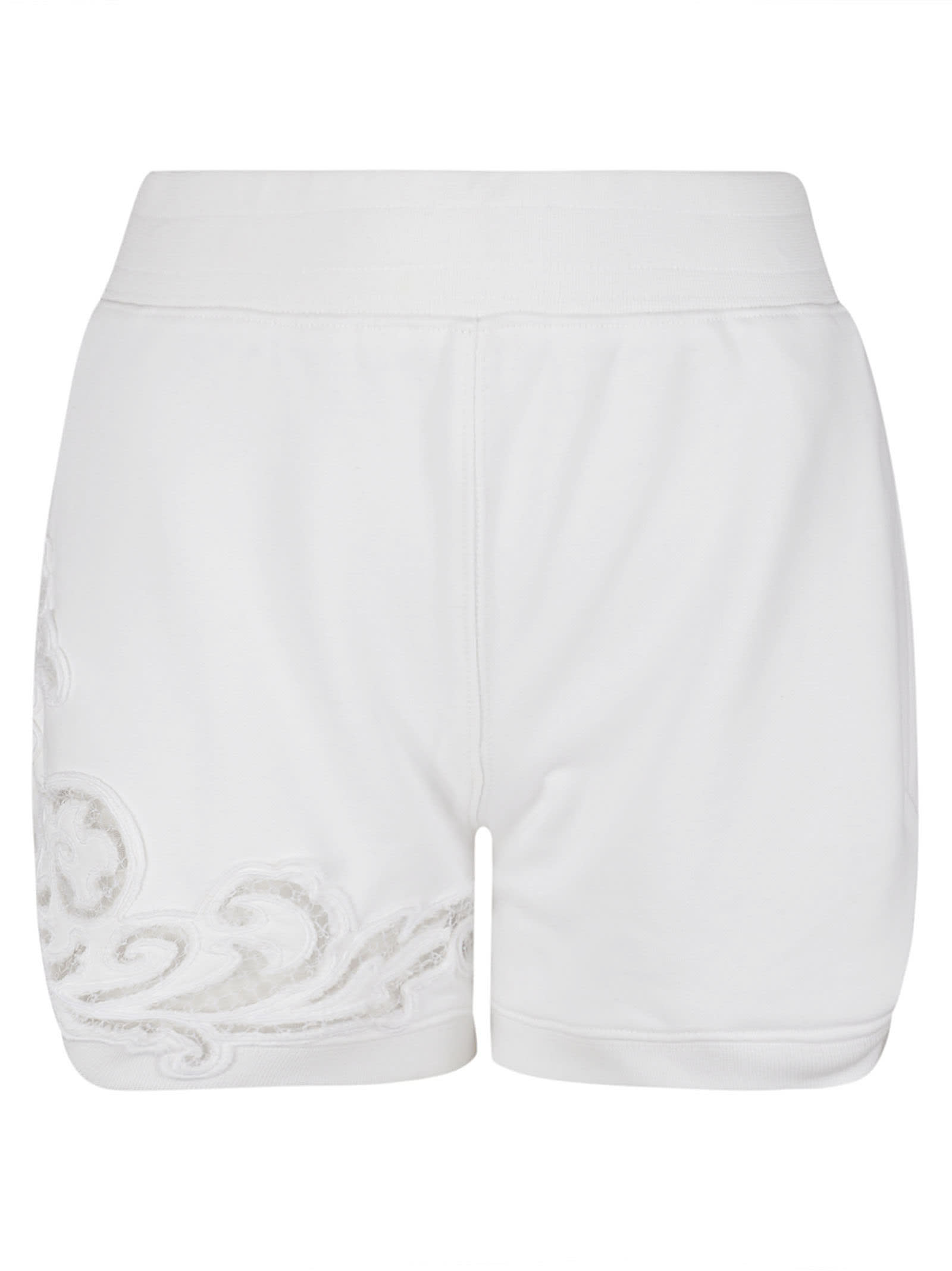 Shop Ermanno Scervino Ribbed Waist Shorts In Bright White