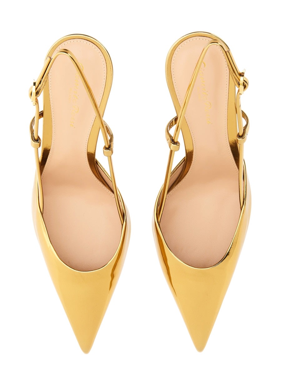 Gianvito Rossi Jaipur Metallic Leather Slingback Pumps In Gold