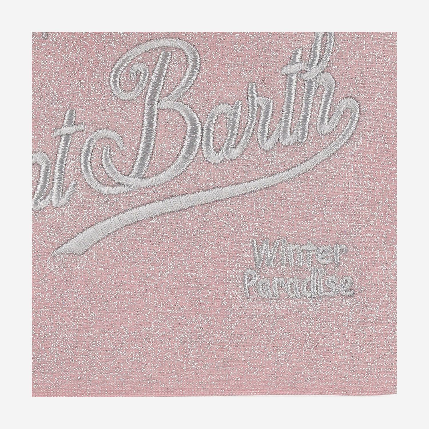 Mc2 Saint Barth Aline Lurex Clutch Bag With Logo In Pink