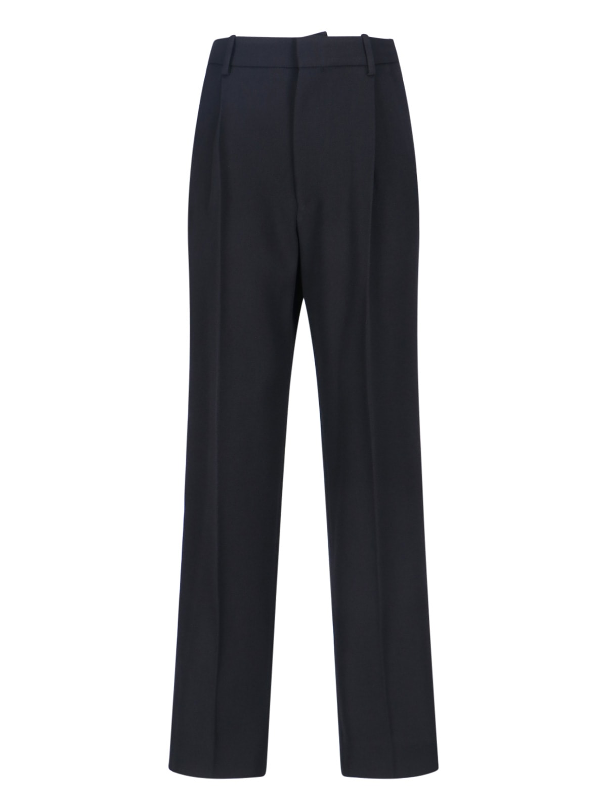 Victoria Beckham Virgin Wool Pants In Blue