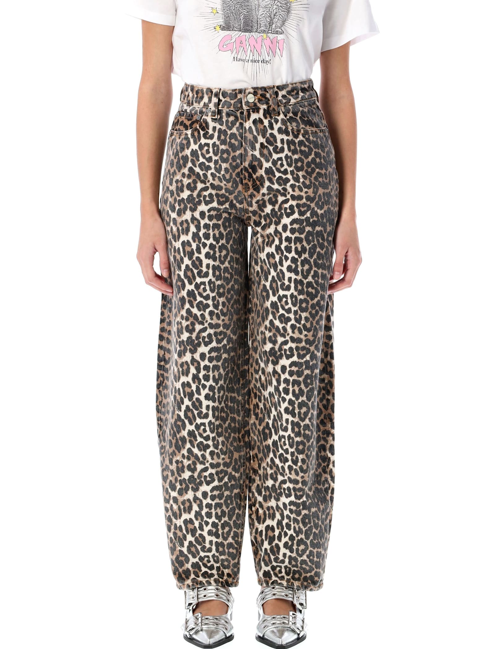 Leopard Denim Stary Jeans