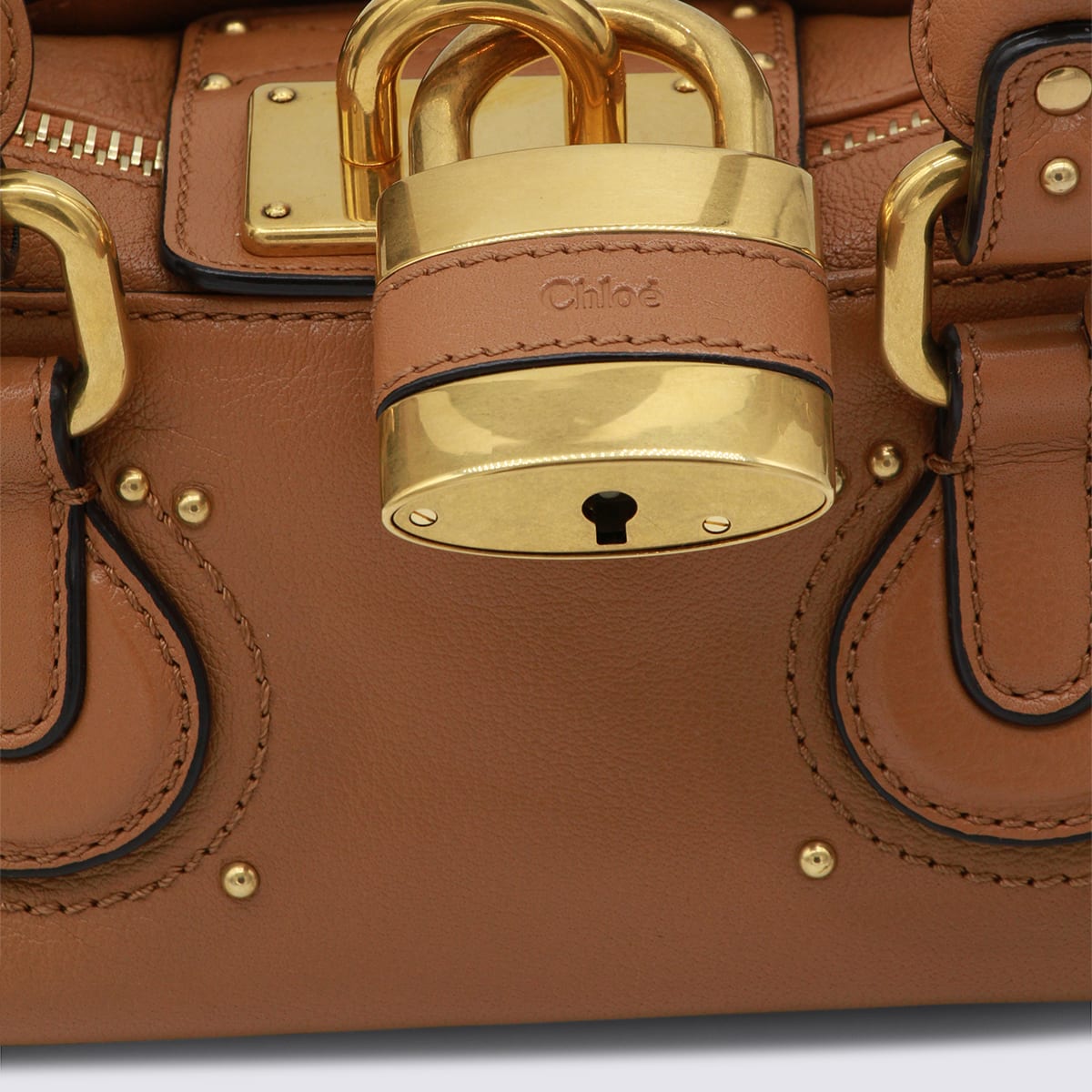Chloé Paddington Brown Handbag With Two Top Handles And Padlock On The Front In Leather Woman In Brown