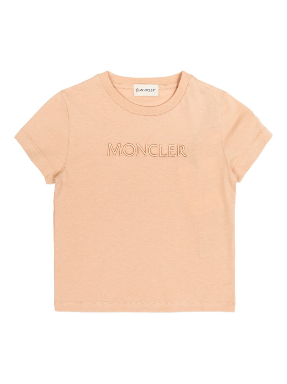 Moncler Enfant Cotton T-shirt In Neutral