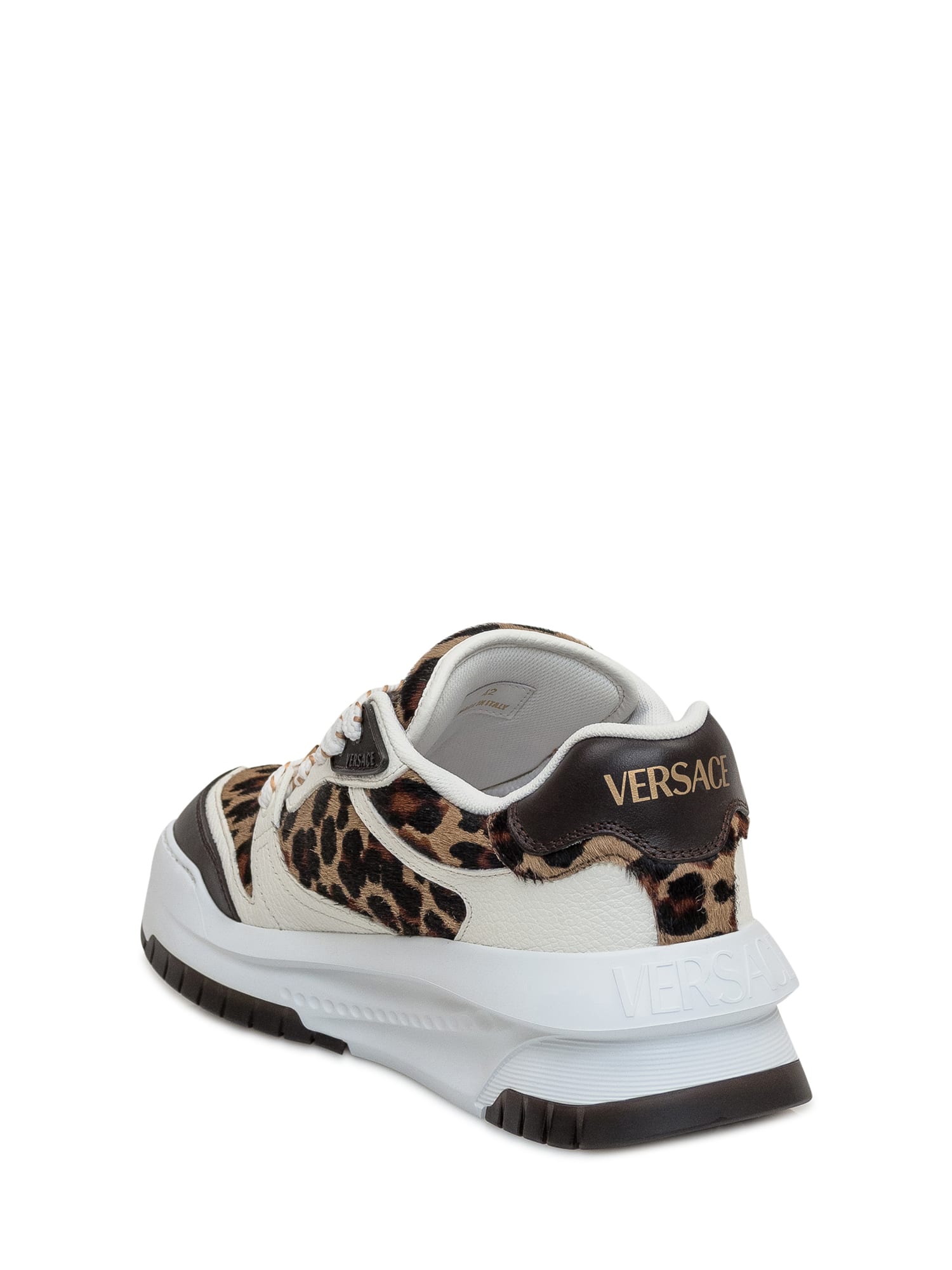 Shop Versace Odissea Sneaker In Ebano-ivory- Gold