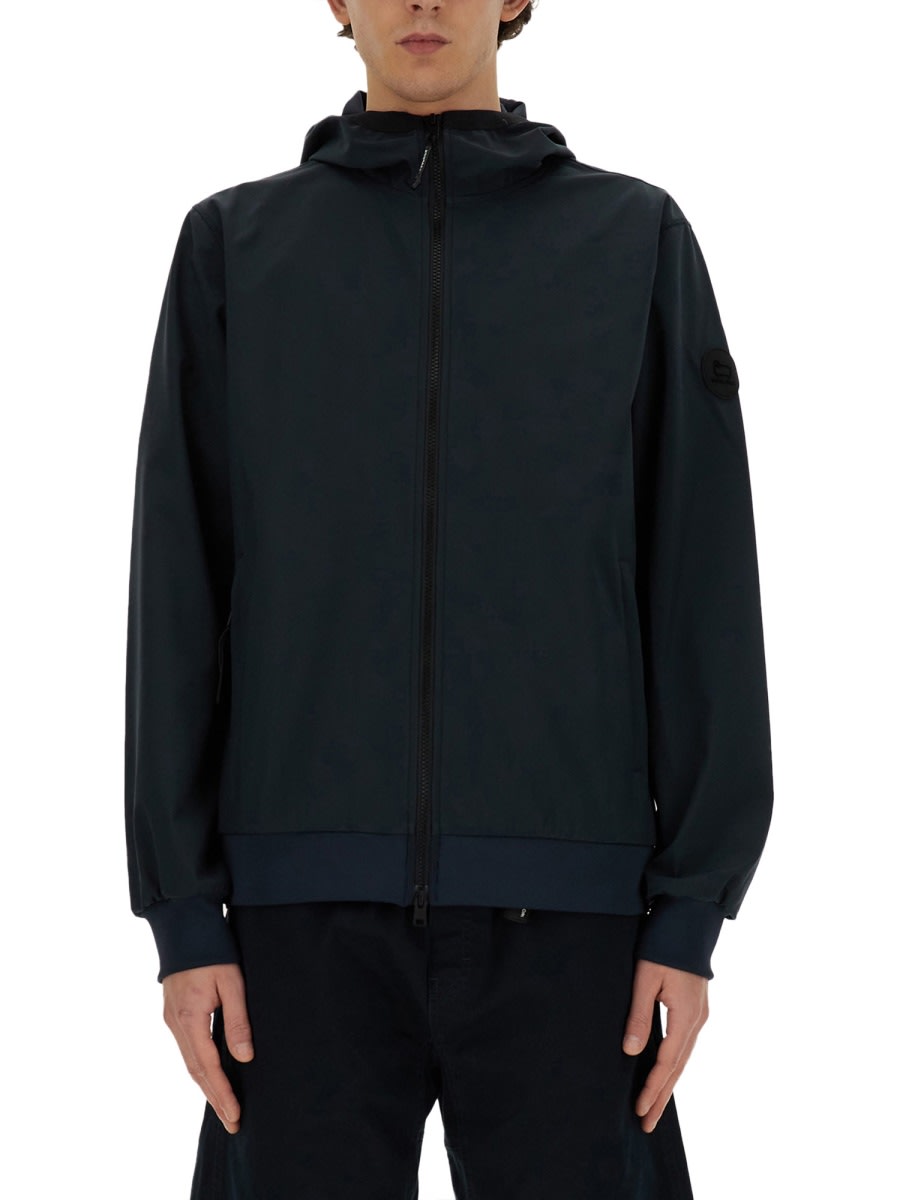 Shop Woolrich Jacket With Zip In Blue