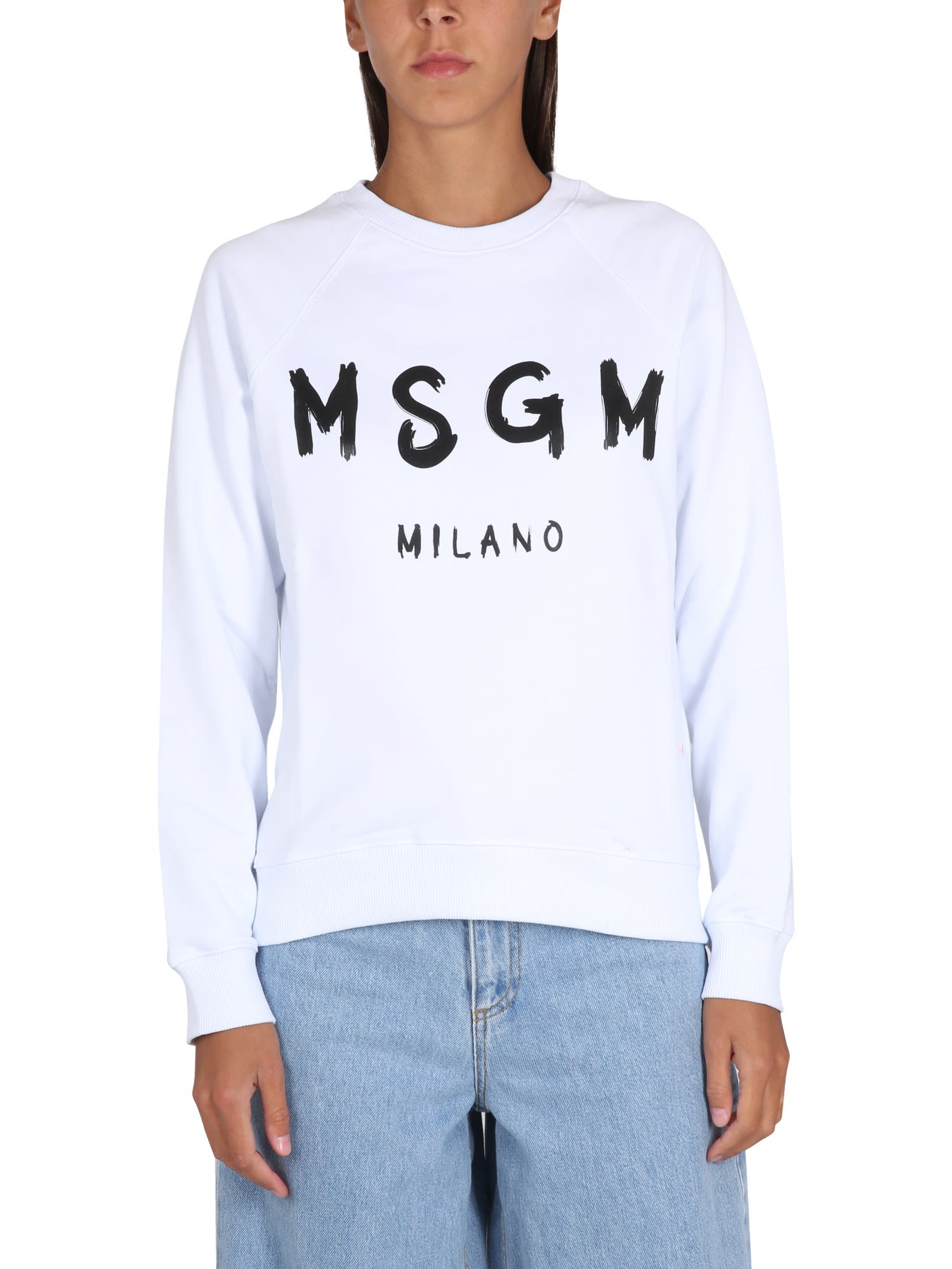 Sweatshirt With Brushed Logo