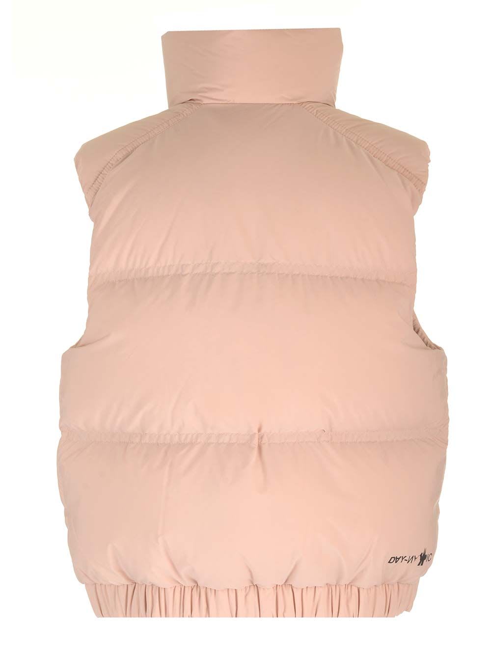 Shop Moncler Marolies Down Padded Vest In Rose