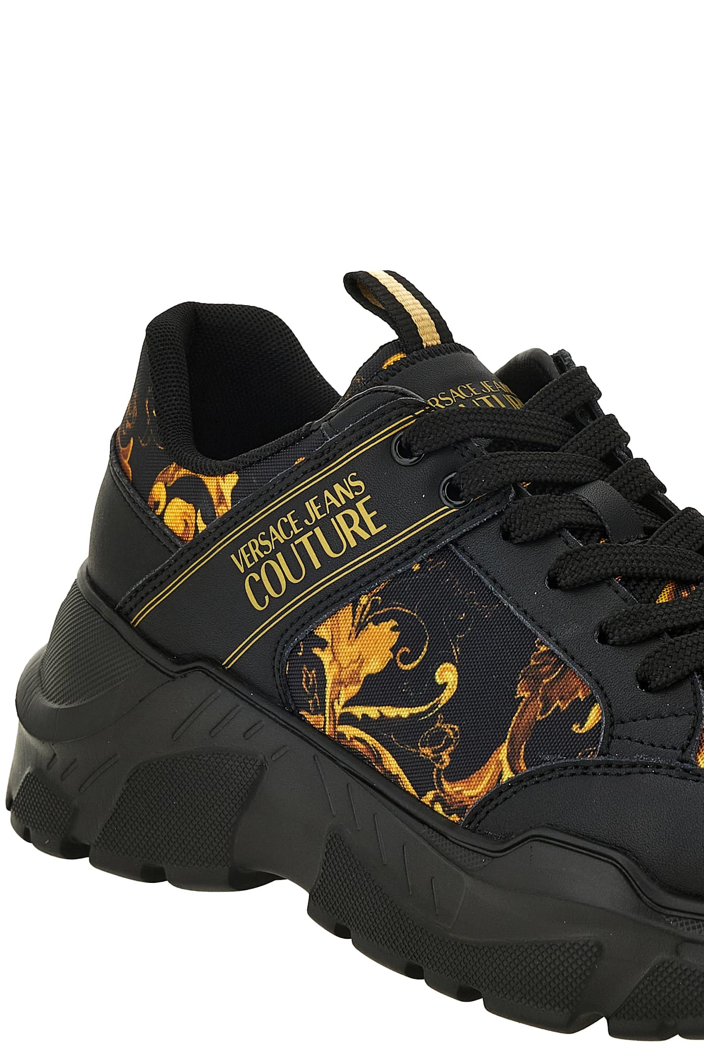Versace Jeans Couture Watercolor Couture-print Sneakers In Black
