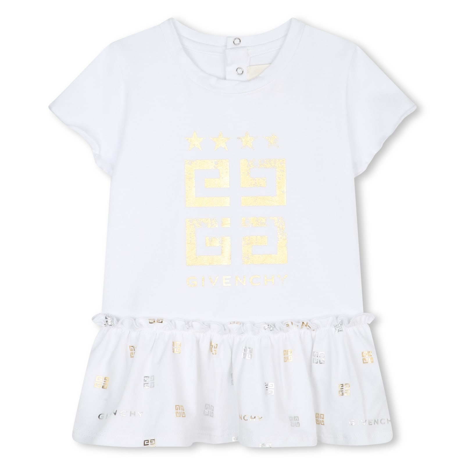 Shop Givenchy T-shirt Dress With Ruffles In White