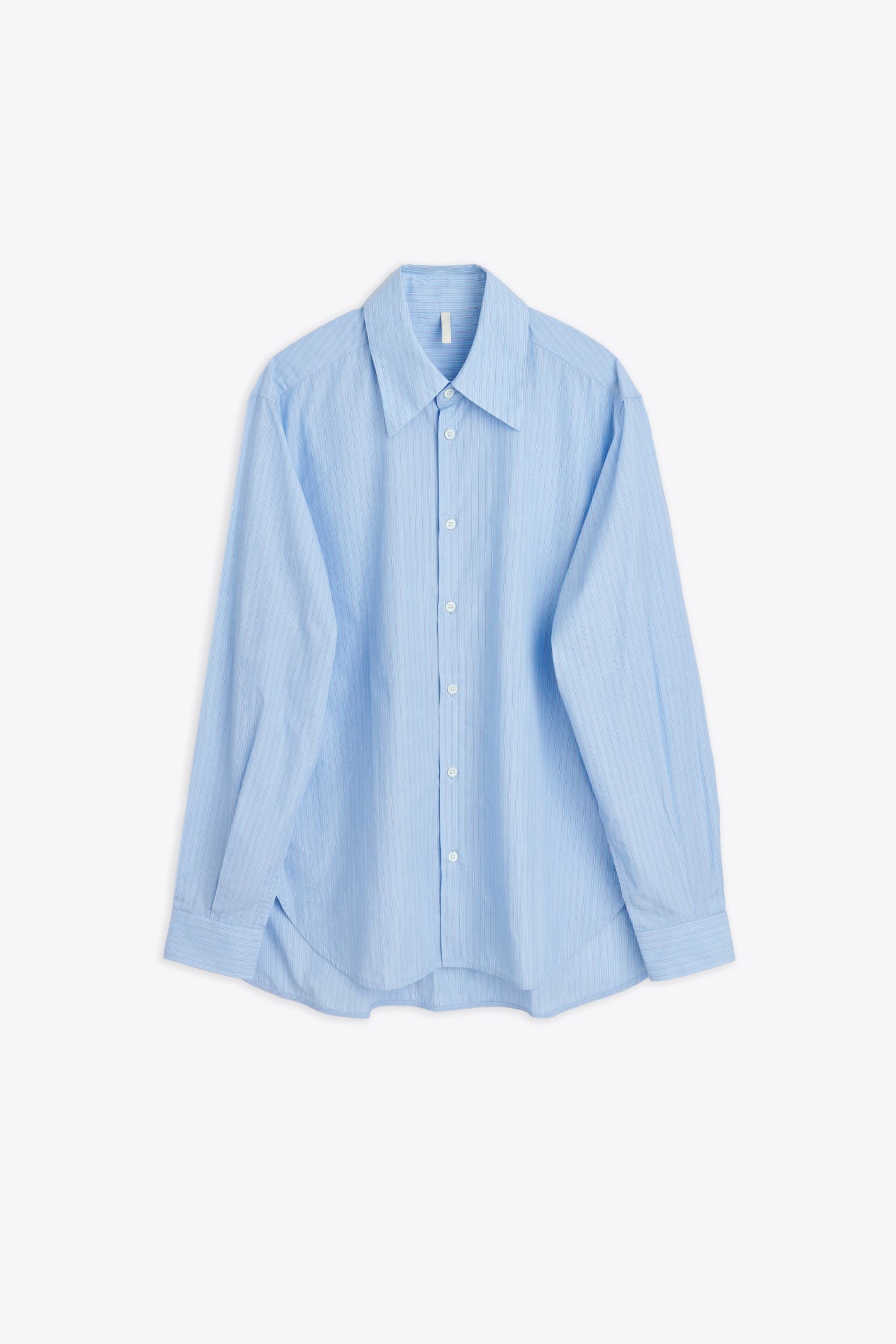 #1203 Sky blue striped poplin shirt with long sleeves - Please Shirt