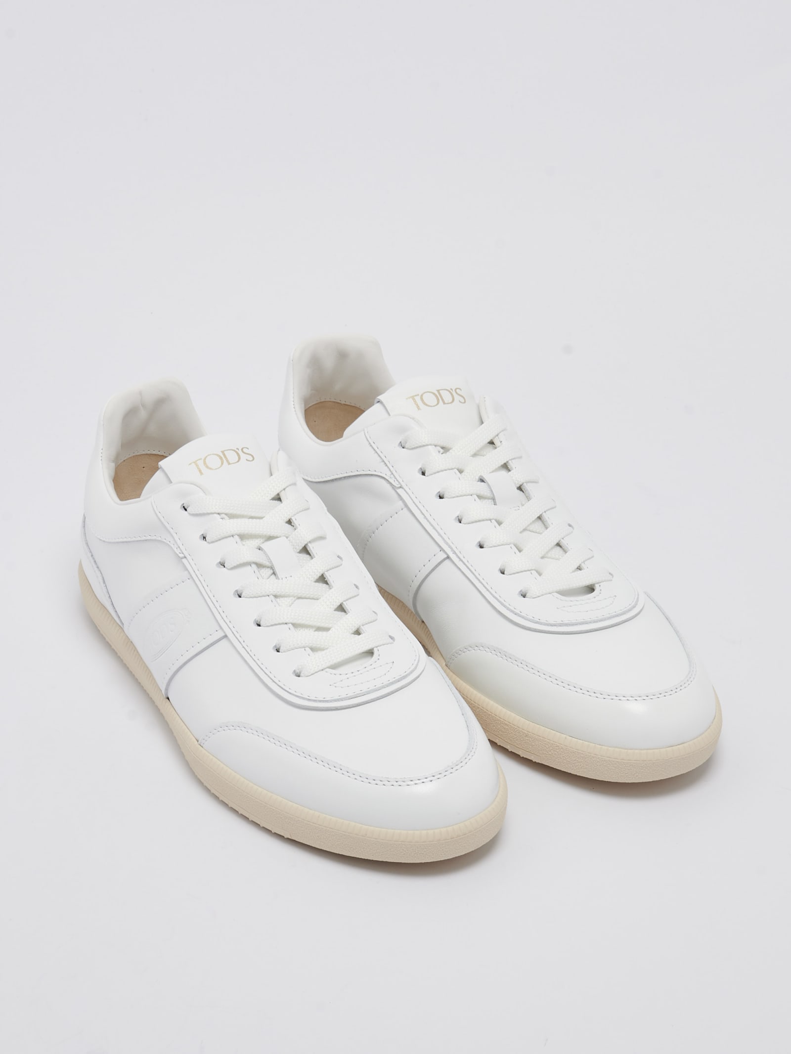 Shop Tod's Allacc. T Cassetta Leggera Sneaker In Bianco