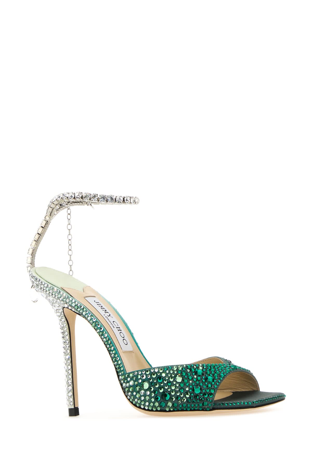 Shop Jimmy Choo Sandali In Emeraldcrystal