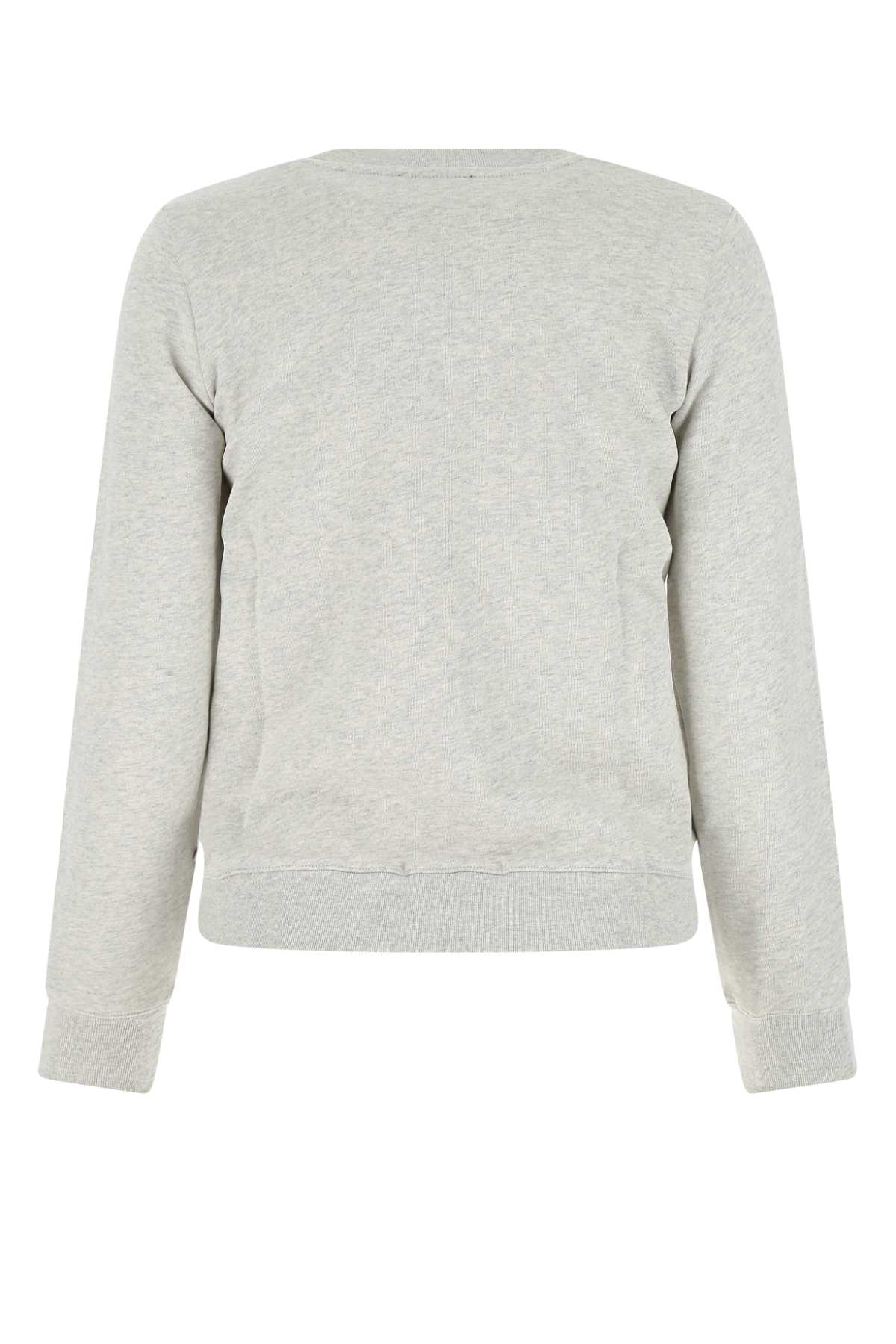 Apc Melange Grey Cotton Sweatshirt In Paa