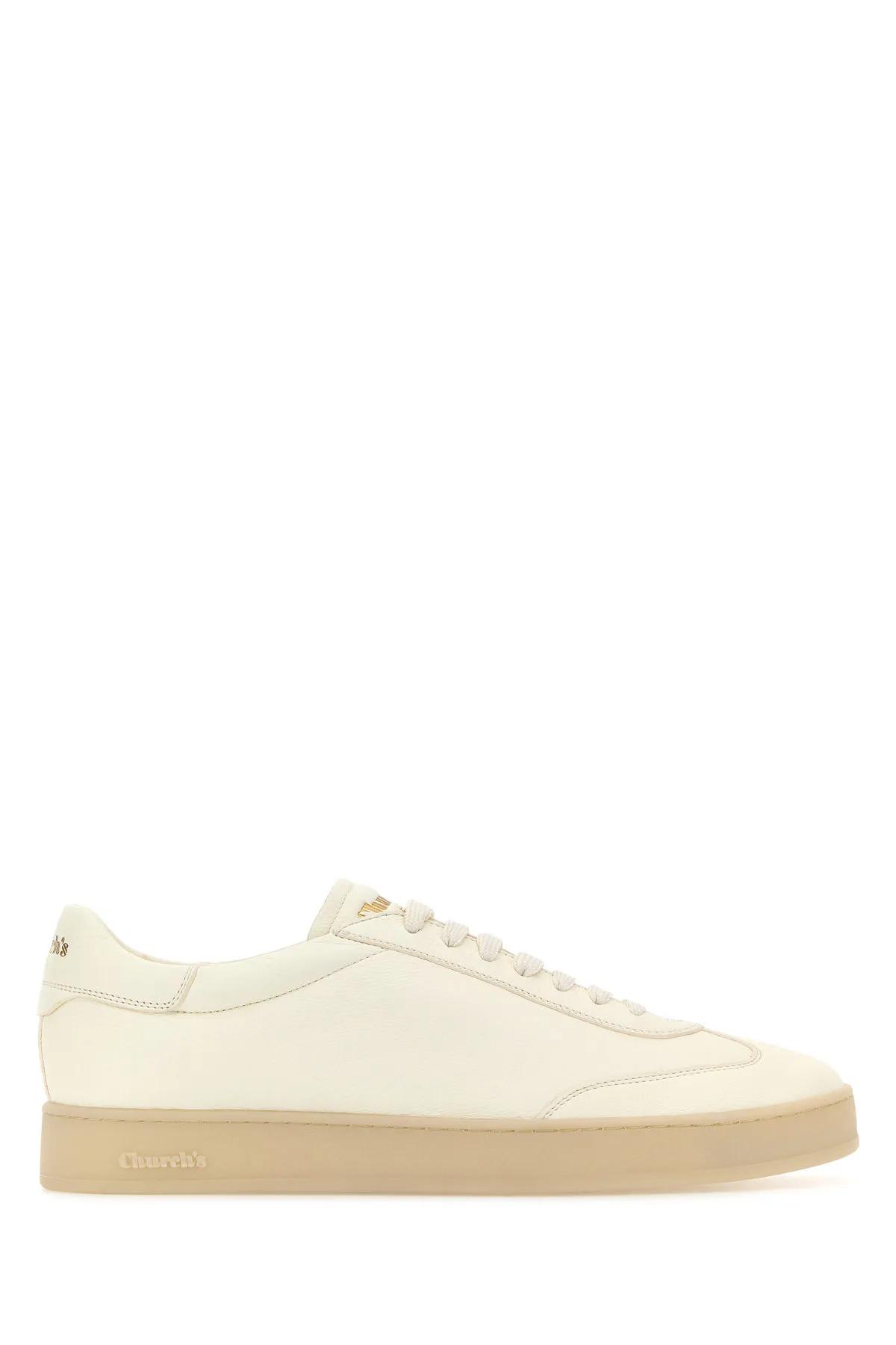 Shop Church's Ivory Leather Largs 2 Sneakers In White