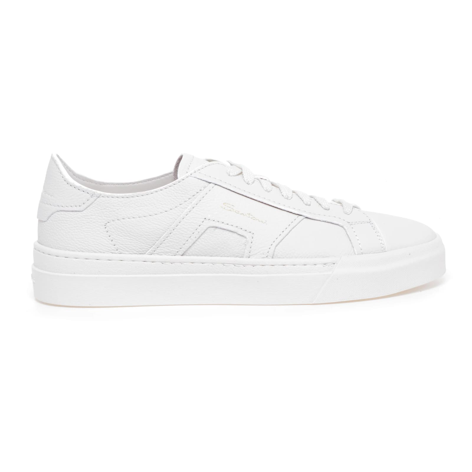 Shop Santoni Dbs Sneakers In White Leather