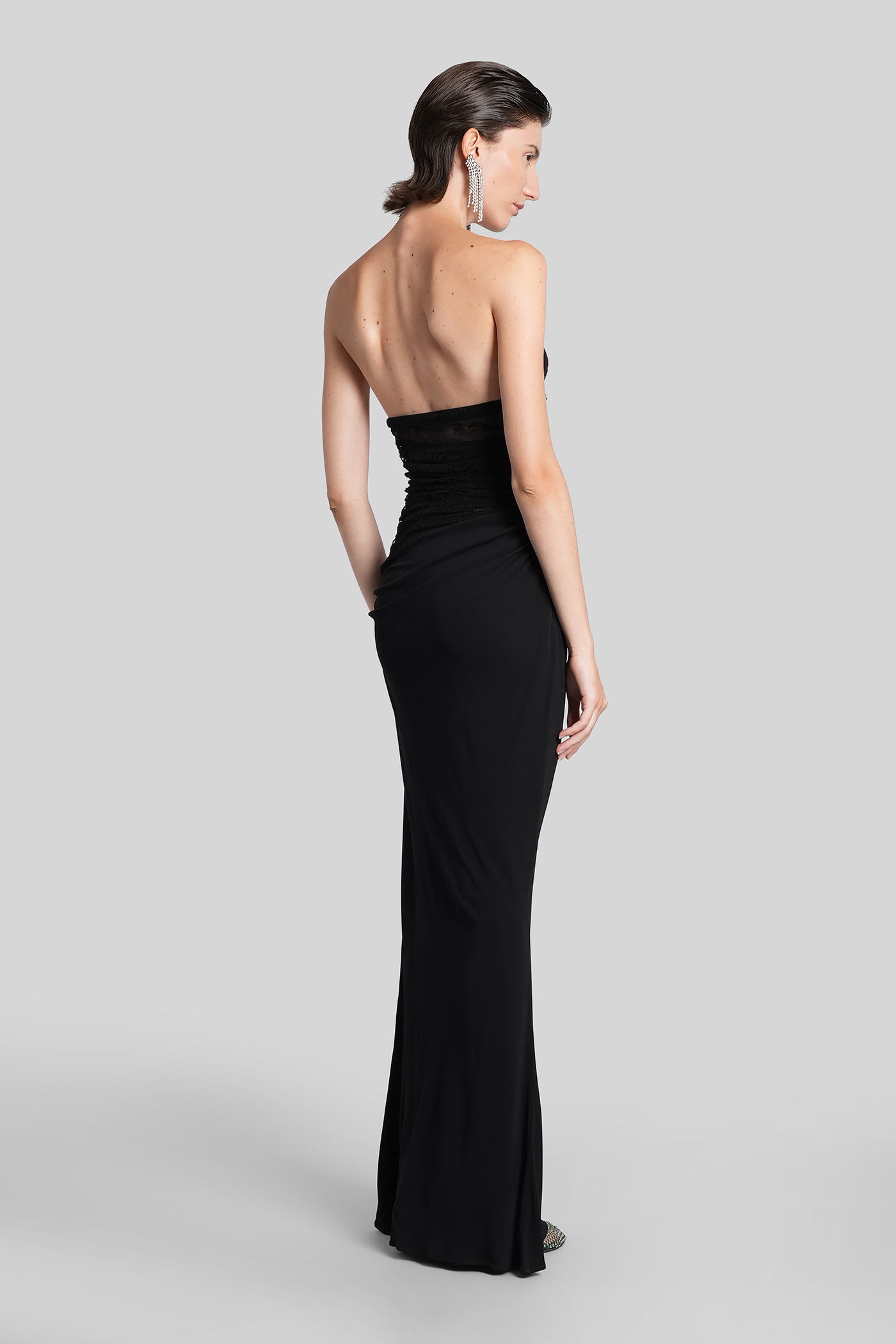 Christopher Esber Lace-bustier Strapless Salacia Gown In Multi