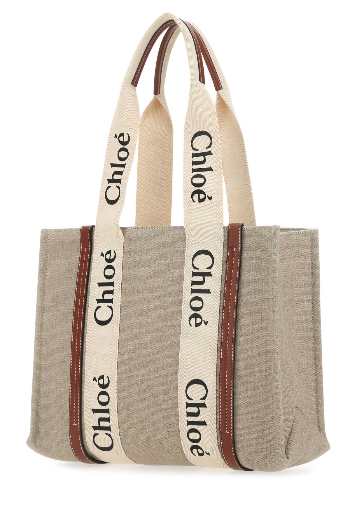 Shop Chloé Multicolor Canvas Medium Woody Shopping Bag In 90u
