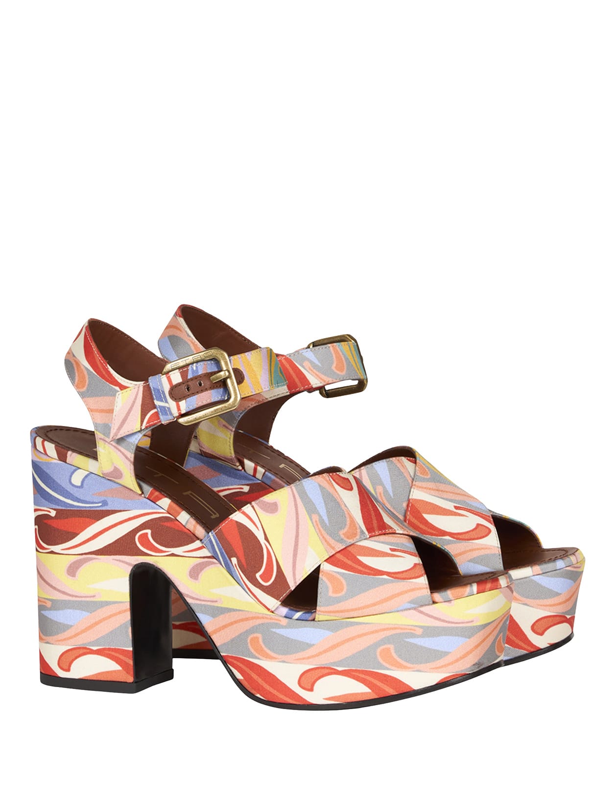 Shop Etro Summer Platform Sandals In White