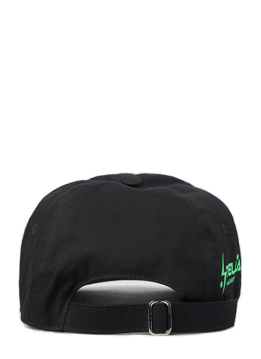 Shop Stella Mccartney Logo Print Baseball Cap In Black