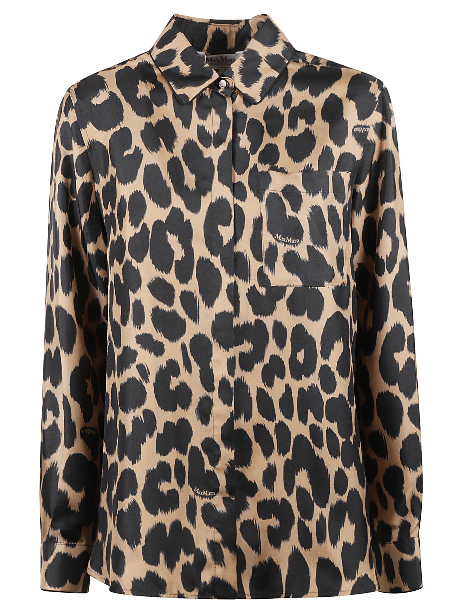 Shop Max Mara Etna Shirt In Camel/black