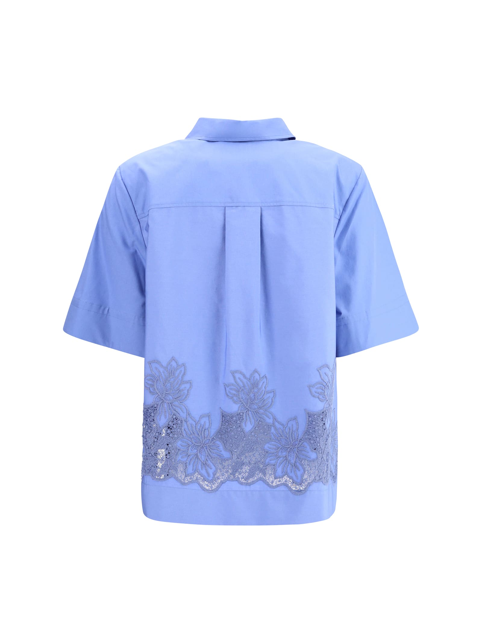 Shop P.a.r.o.s.h Embroidered Shirt In Blu Cielo