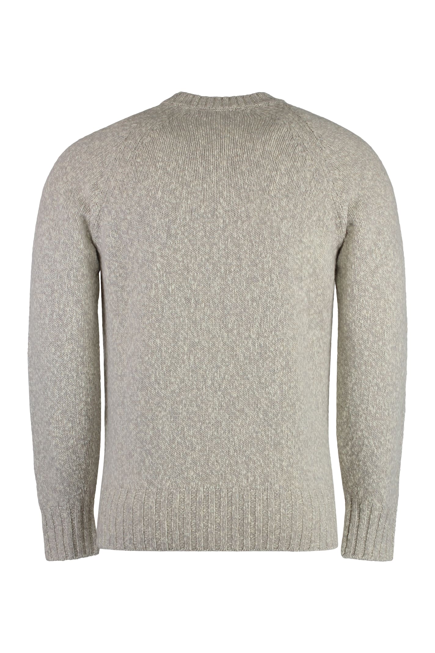 Drumohr Crew-neck Wool Sweater In Grey