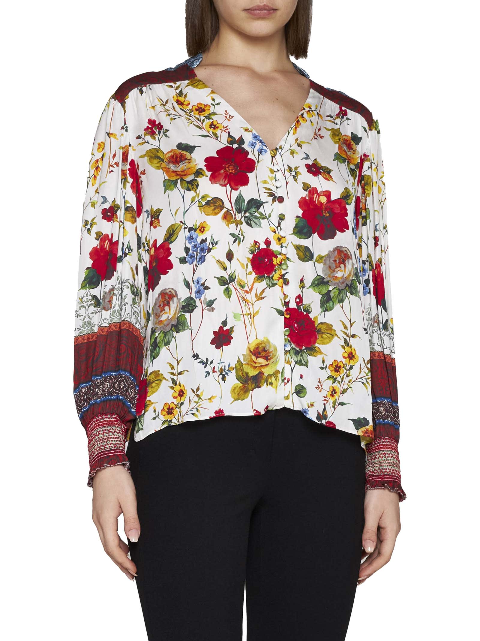 Shop Alice And Olivia Shirt In Dew Floral