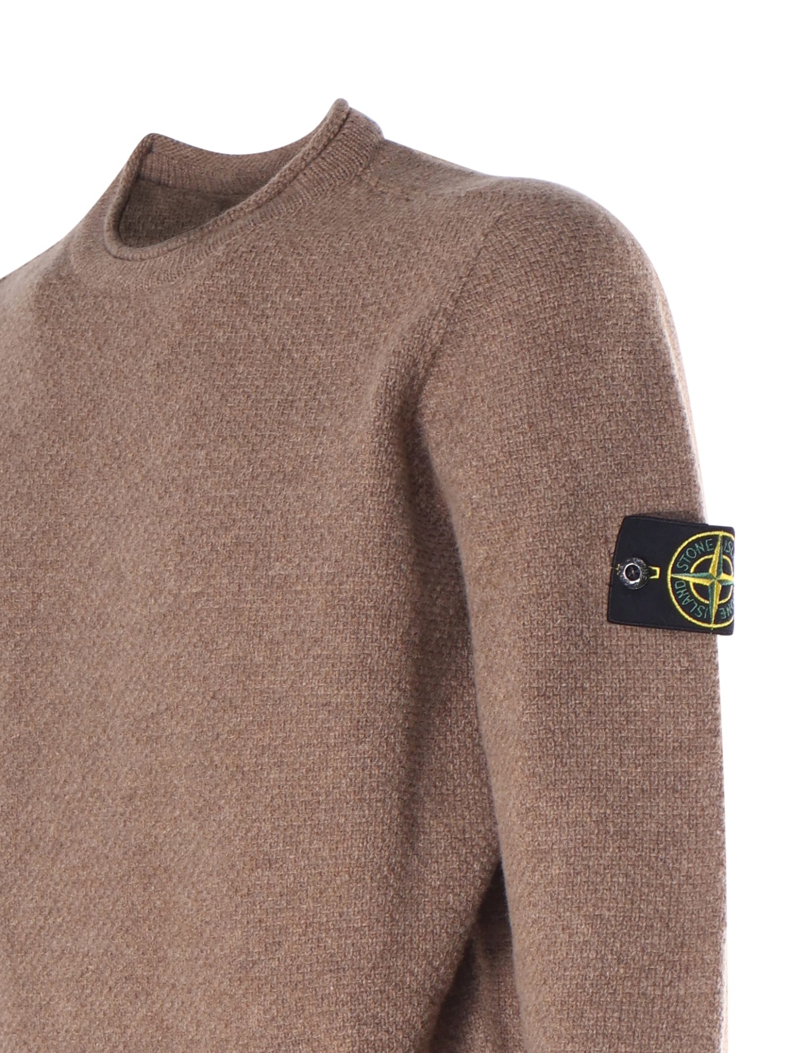 Shop Stone Island Wool Blend Sweater In Marrone