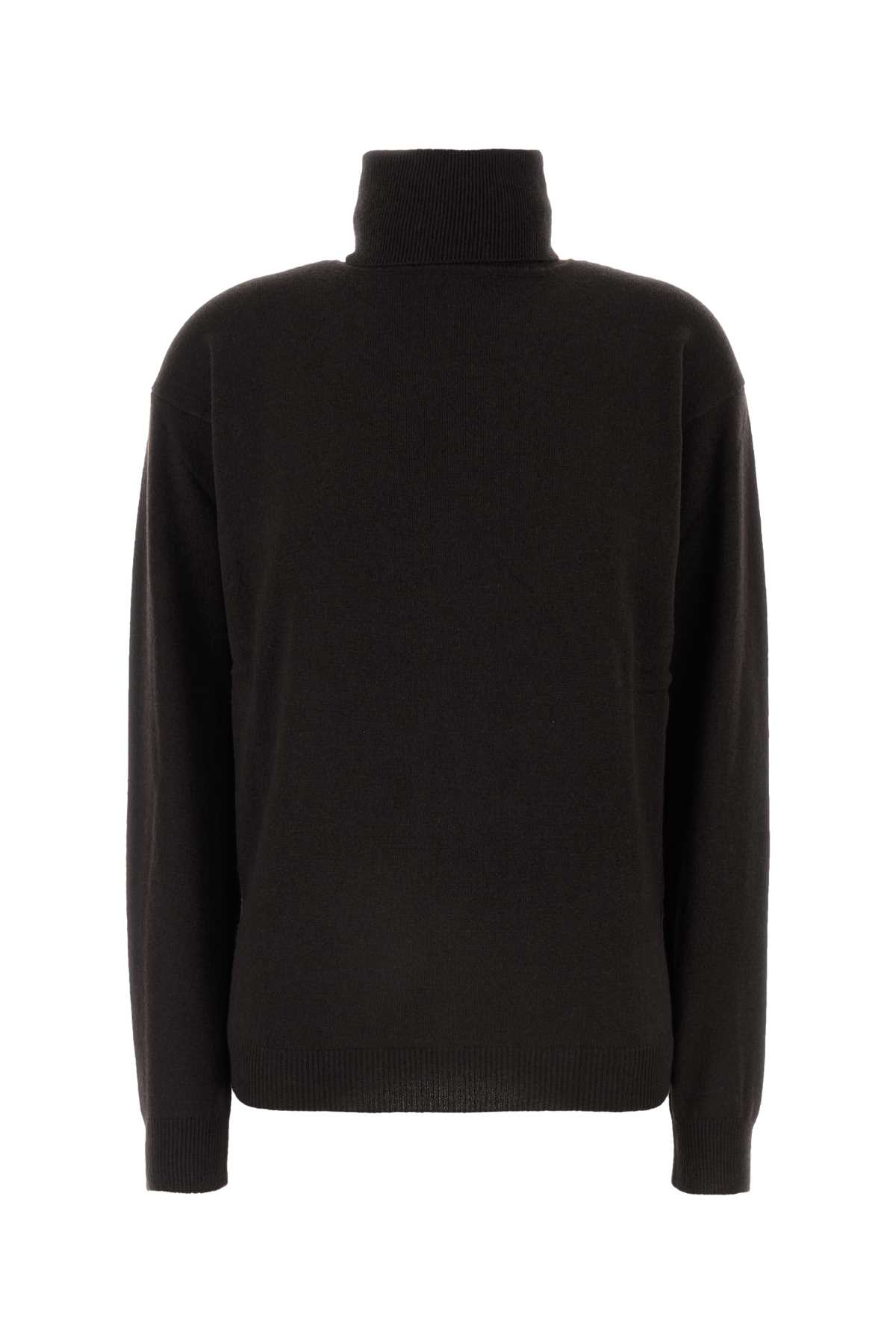 Shop Saint Laurent Dark Brown Cashmere Sweater In Ebene