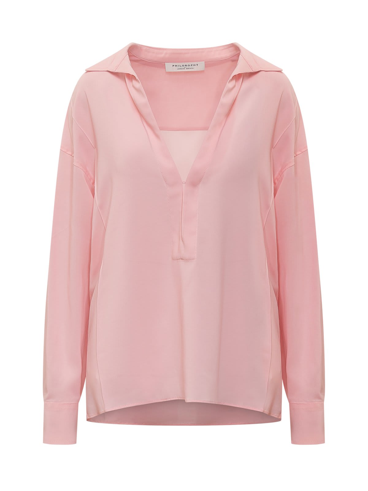 Shop Philosophy Di Lorenzo Serafini Oversized Blouse In Rosa