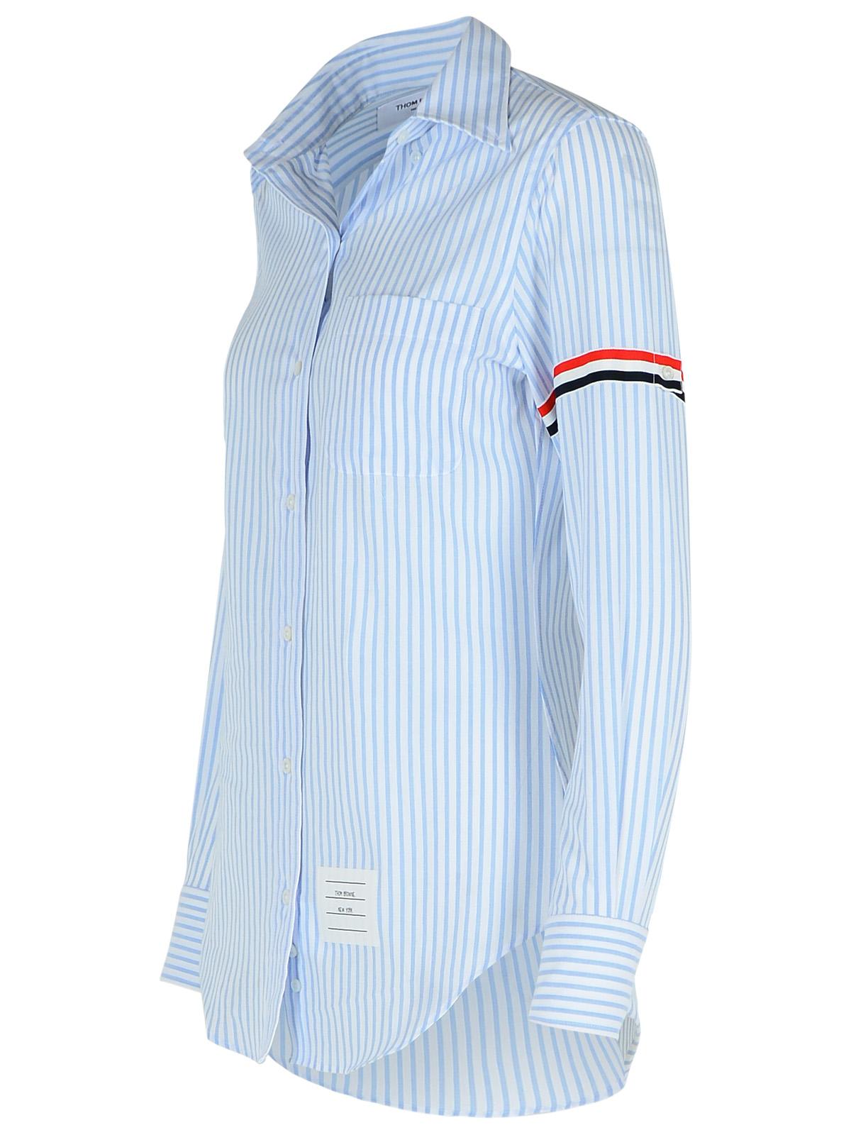 Thom Browne 'armband' Light Blue Cotton Shirt In Light Blue