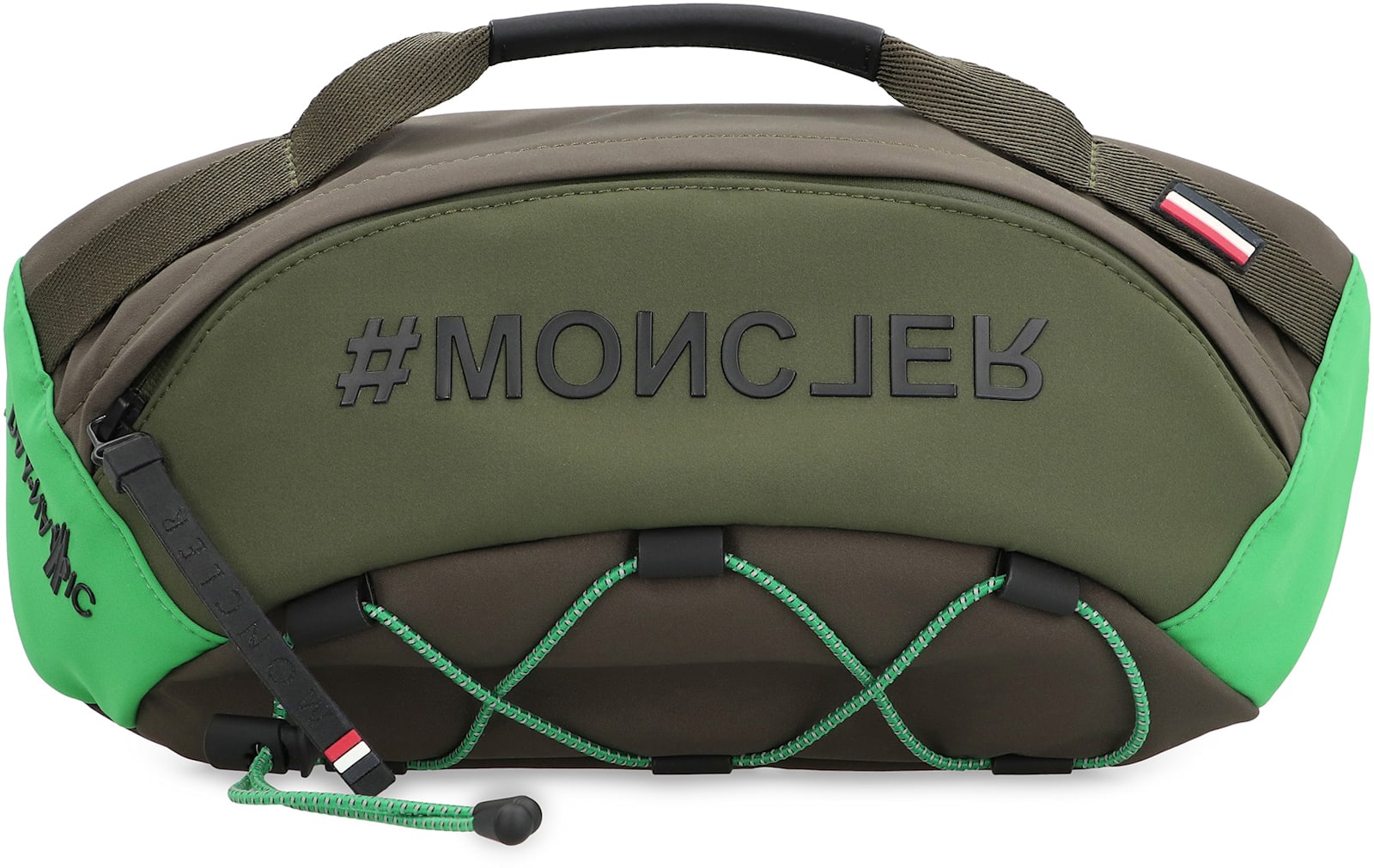 Moncler Nylon Belt Bag Leather Inserts In Green