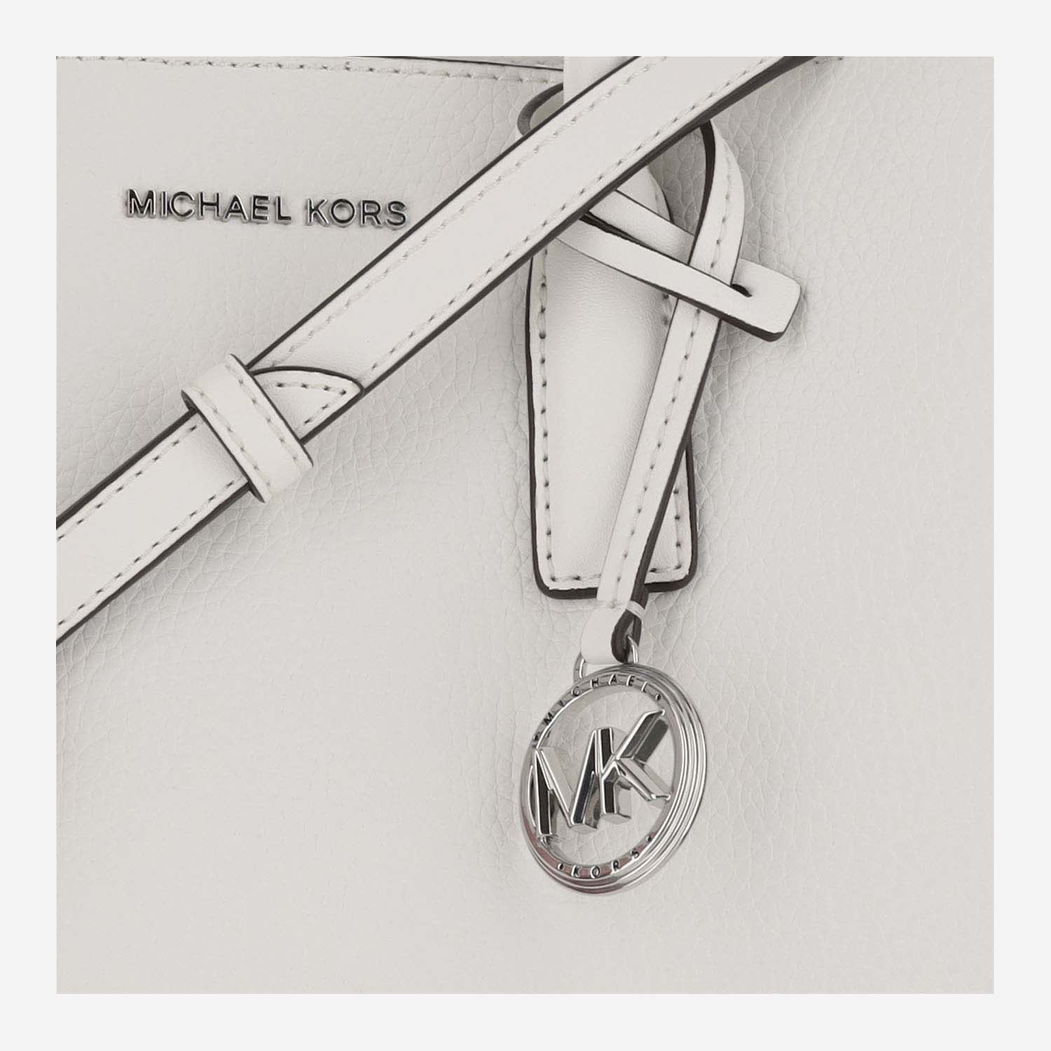 Shop Michael Kors Leather Handbag In White