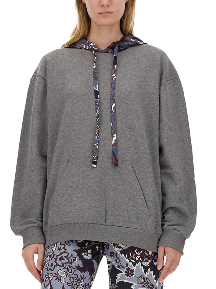 Shop Etro Hoodie In Grey